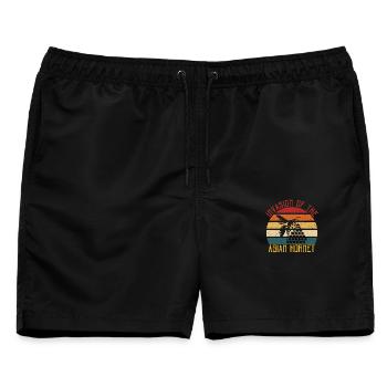 Invasion Of The Asian Hornet Bees Retro Vintage - Männer Badeshorts - Schwarz - Vorne - AI Model Male 178 light (178cm)