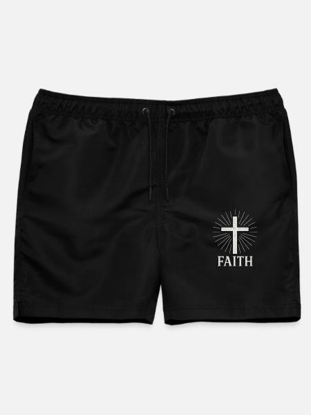 Glaube T-Shirt - Männer Badeshorts - Schwarz