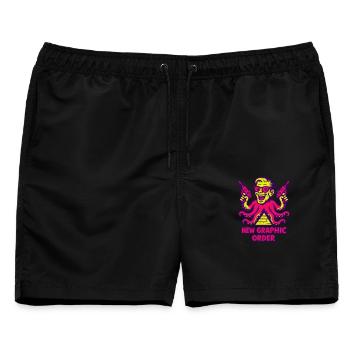 New Graphic Order Supermotiv - Männer Badeshorts - Schwarz - Vorne - AI Model Male 178 light (178cm)