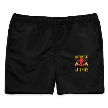 DJ DJane Disc Jockey Teufel Teufelchen Halloween - Männer Badeshorts - Schwarz - Vorne - AI Model Male 178 light (178cm)