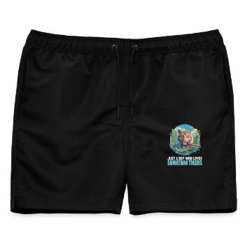 Sumatra-Tiger - Männer Badeshorts - Schwarz - Vorne - AI Model Male 178 light (178cm)