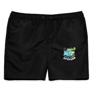 Ski Skifahrer Wintersport - Männer Badeshorts - Schwarz - Vorne - AI Model Male 178 light (178cm)
