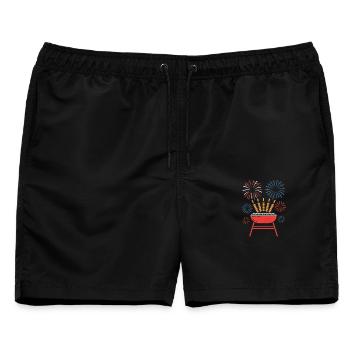  Pitmaster BBQ Skewers Independence Day 4th of - Männer Badeshorts - Schwarz - Vorne - AI Model Male 178 light (178cm)