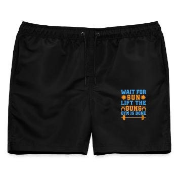 Fitness Motivation Bodybuilder Lift The Guns Gym - Männer Badeshorts - Schwarz - Vorne - AI Model Male 178 light (178cm)