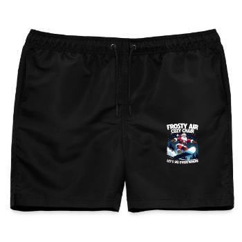 Ski Skifahrer Wintersport - Männer Badeshorts - Schwarz - Vorne - AI Model Male 178 light (178cm)