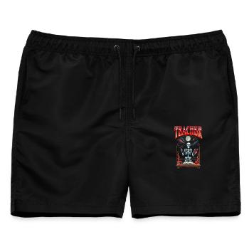 Lehrer Halloween Lehrerin Pädagoge Pädagogin - Männer Badeshorts - Schwarz - Vorne - AI Model Male 178 light (178cm)