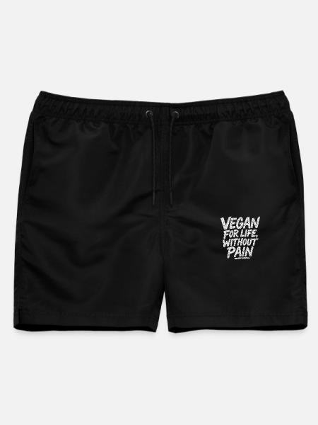 Veganer Lebensstil Slogan - Männer Badeshorts - Schwarz