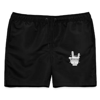 Humorvolles Mallorca Papa Papi Motiv - Männer Badeshorts - Schwarz - Vorne - AI Model Male 178 light (178cm)