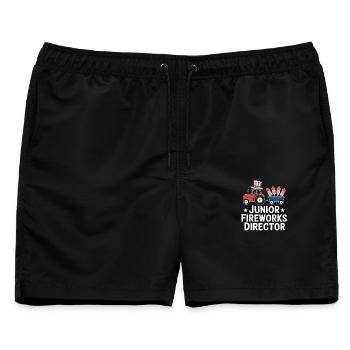 Junior Fireworks Director 4th Of July - Männer Badeshorts - Schwarz - Vorne - AI Model Male 178 light (178cm)