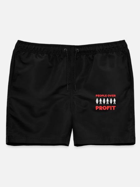 Menschen vor Profit - Männer Badeshorts - Schwarz