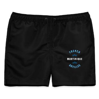 Karibische Inseln Französische Antillen Tropisch - Männer Badeshorts - Schwarz - Vorne - AI Model Male 178 light (178cm)