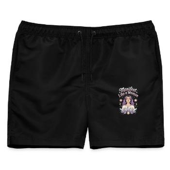  Manifest Like a Woman Women Empowerment Women's - Männer Badeshorts - Schwarz - Vorne - AI Model Male 178 light (178cm)