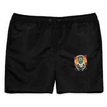 Spooky Zombie Video Gaming Halloween Gamer - Männer Badeshorts - Schwarz - Vorne - AI Model Male 178 light (178cm)