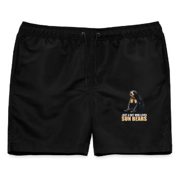 Sun Bear Malaienbär - Männer Badeshorts - Schwarz - Vorne - AI Model Male 178 light (178cm)
