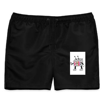 Bunter TV-Roboter - Männer Badeshorts - Schwarz - Vorne - AI Model Male 178 light (178cm)