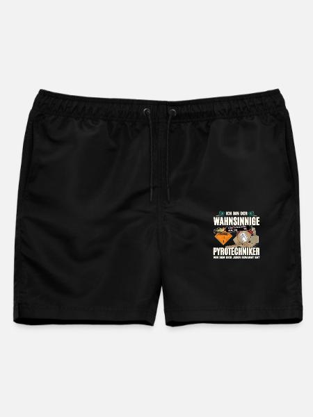 Wahnsinniger Pyrotechniker Motiv - Männer Badeshorts - Schwarz