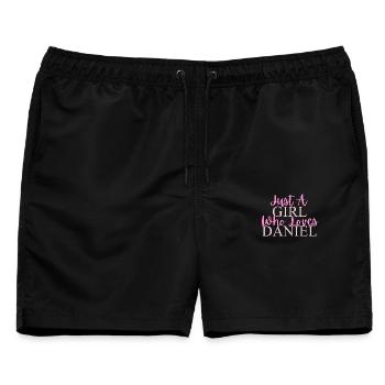 Inspirierendes mädchenhaftes Zitat-Design - Männer Badeshorts - Schwarz - Vorne - AI Model Male 178 light (178cm)