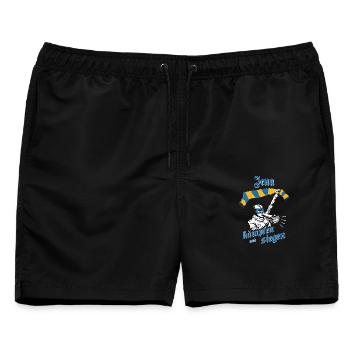 Jena_-_kaempfen_und_siegen_No - Männer Badeshorts - Schwarz - Vorne - AI Model Male 178 light (178cm)