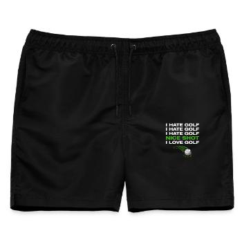 I love golf Golfer Golf Golfen - Männer Badeshorts - Schwarz - Vorne - AI Model Male 178 light (178cm)