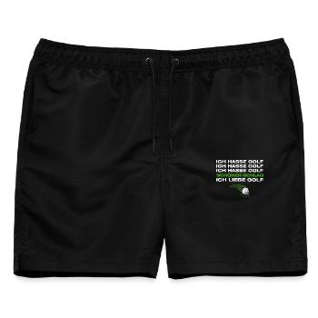 Ich liebe Golf Golfer Golfen - Männer Badeshorts - Schwarz - Vorne - AI Model Male 178 light (178cm)
