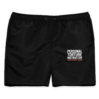 Folter-Instruktor Ich meine Personal Trainer - Männer Badeshorts - Schwarz - Vorne - AI Model Male 178 light (178cm)