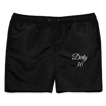 Dirty 30 30. Geburtstag - Männer Badeshorts - Schwarz - Vorne - AI Model Male 178 light (178cm)