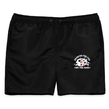 Funny Art Painter For Fun Not For Fame Drawing - Männer Badeshorts - Schwarz - Vorne - AI Model Male 178 light (178cm)