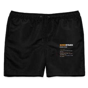 Ruhestand Lebensfreude - Männer Badeshorts - Schwarz - Vorne - AI Model Male 178 light (178cm)