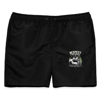 Respect the Locals Animals Forest - Männer Badeshorts - Schwarz - Vorne - AI Model Male 178 light (178cm)