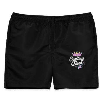 Handwerkskönigin mit Krone und Nadel - Männer Badeshorts - Schwarz - Vorne - AI Model Male 178 light (178cm)