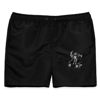 Zigarrenaffe im Anzug - Männer Badeshorts - Schwarz - Vorne - AI Model Male 178 light (178cm)