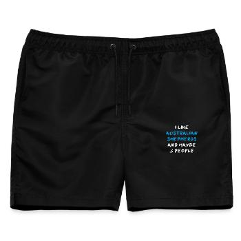 Australian Shepherd - Männer Badeshorts - Schwarz - Vorne - AI Model Male 178 light (178cm)