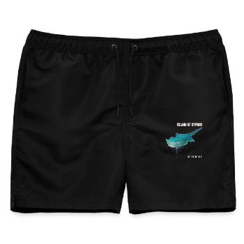 Zypern Umriss Kompassdesign - Männer Badeshorts - Schwarz - Vorne - AI Model Male 178 light (178cm)