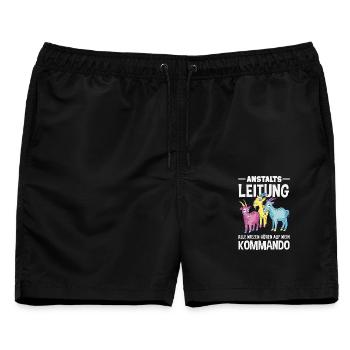 Anstaltsleitung Chef Leitung - Männer Badeshorts - Schwarz - Vorne - AI Model Male 178 light (178cm)