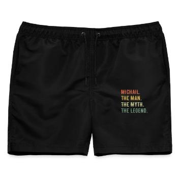 Pferd Besitzer Pferdebesitzer Lustiger Spruch - Männer Badeshorts - Schwarz - Vorne - AI Model Male 178 light (178cm)