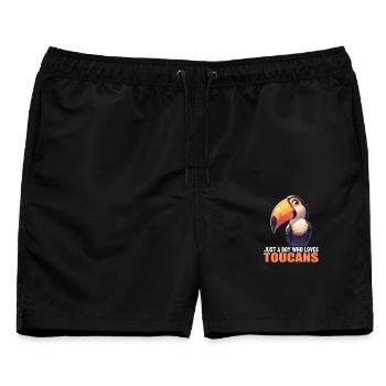 Tukane Tukan - Männer Badeshorts - Schwarz - Vorne - AI Model Male 178 light (178cm)