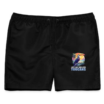 Tukane Tukan - Männer Badeshorts - Schwarz - Vorne - AI Model Male 178 light (178cm)