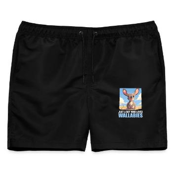 Wallabys Wallaby - Männer Badeshorts - Schwarz - Vorne - AI Model Male 178 light (178cm)