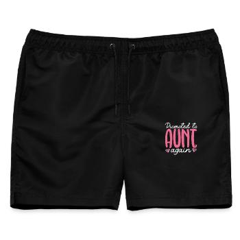 Befördert zur Tante 2026 Regenbogen Tante 2026 - Männer Badeshorts - Schwarz - Vorne - AI Model Male 178 light (178cm)