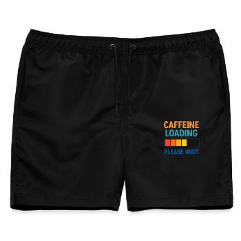 Kaffee Ladebalken Wartezeit - Männer Badeshorts - Schwarz - Vorne - AI Model Male 178 light (178cm)