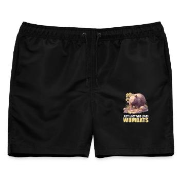 Wombats Wombat - Männer Badeshorts - Schwarz - Vorne - AI Model Male 178 light (178cm)