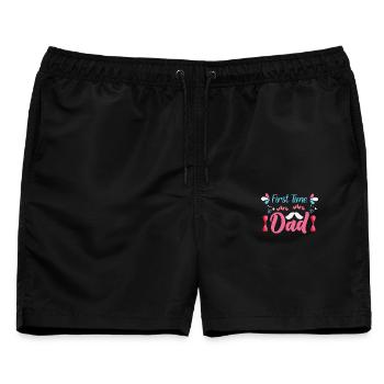 Werdender Papa Werdender Vater - Männer Badeshorts - Schwarz - Vorne - AI Model Male 178 light (178cm)