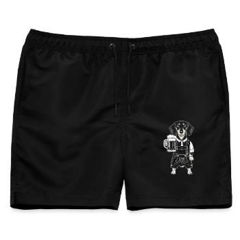 Dackel Bayern bayerische Tracht Volksfest Bier - Männer Badeshorts - Schwarz - Vorne - AI Model Male 178 light (178cm)