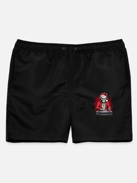 X-mas Skull-Dj - Männer Badeshorts - Schwarz