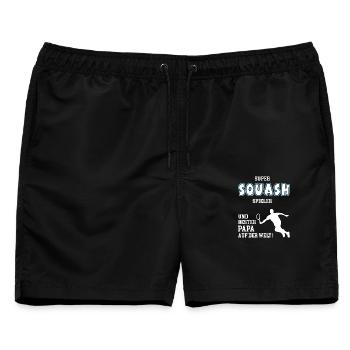 Squash Bester Papa Vater Vatertag Geburtstag - Männer Badeshorts - Schwarz - Vorne - AI Model Male 178 light (178cm)