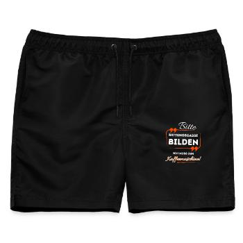 Bitte Rettungsgasse bilden ...- Für Kaffeetrinker - Männer Badeshorts - Schwarz - Vorne - AI Model Male 178 light (178cm)