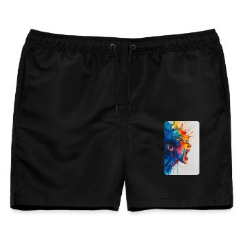T-Shirt Spektrum der Angst - Männer Badeshorts - Schwarz - Vorne - AI Model Male 178 light (178cm)