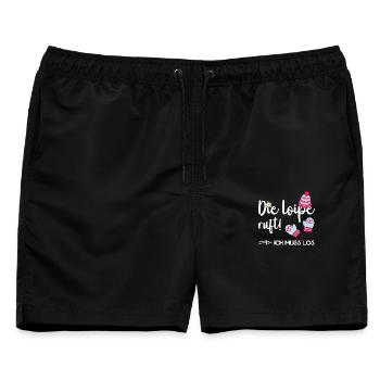 Langlauf Die Loipe Ruft Skilanglauf Biathlon - Männer Badeshorts - Schwarz - Vorne - AI Model Male 178 light (178cm)