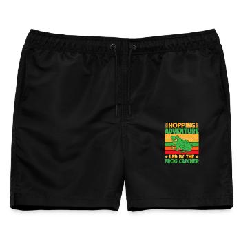 Frog Catcher Hopping Adventure Frog - Männer Badeshorts - Schwarz - Vorne - AI Model Male 178 light (178cm)
