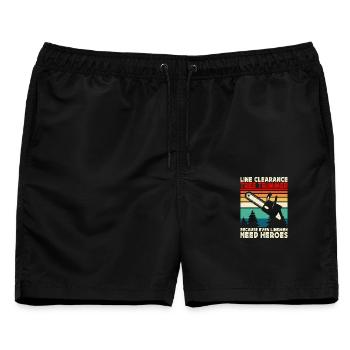 Lustiges Holzarbeiter Waldarbeiter Geschenk - Männer Badeshorts - Schwarz - Vorne - AI Model Male 178 light (178cm)